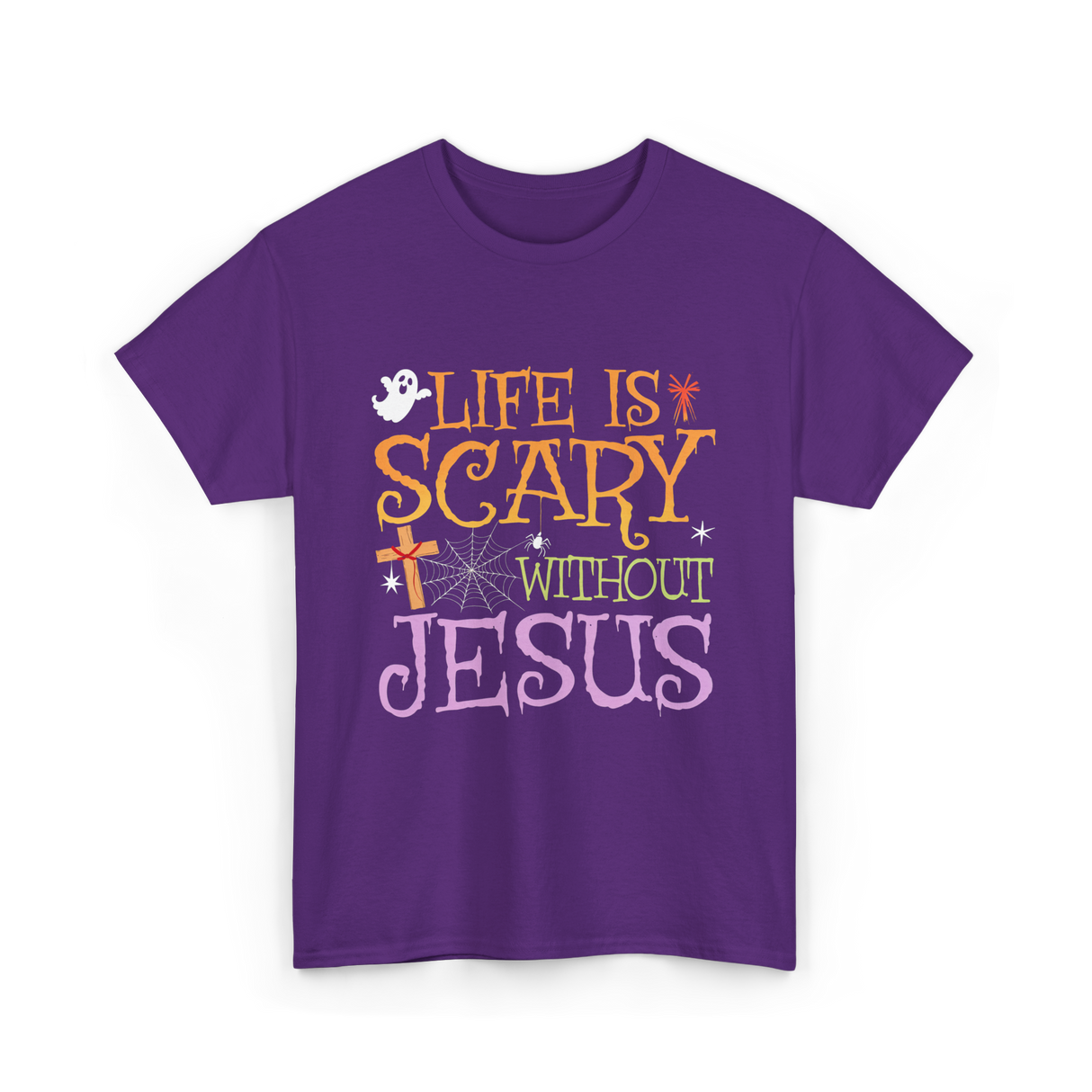 Life is Scary Jesus T-Shirt - Purple