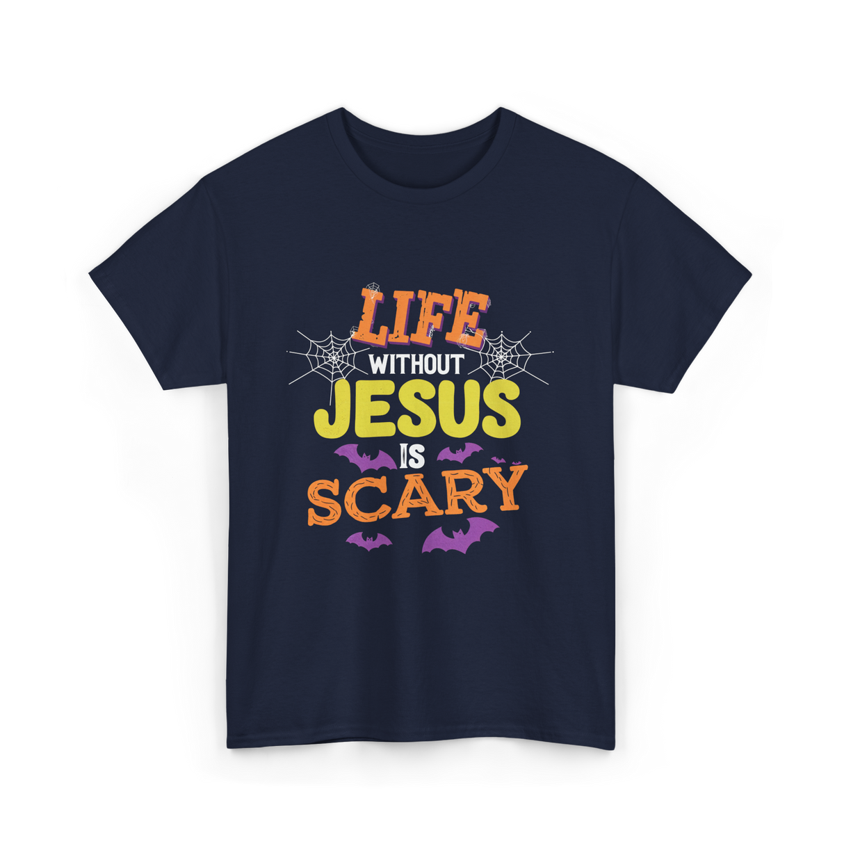 Life Without Jesus Scary T-Shirt - Navy