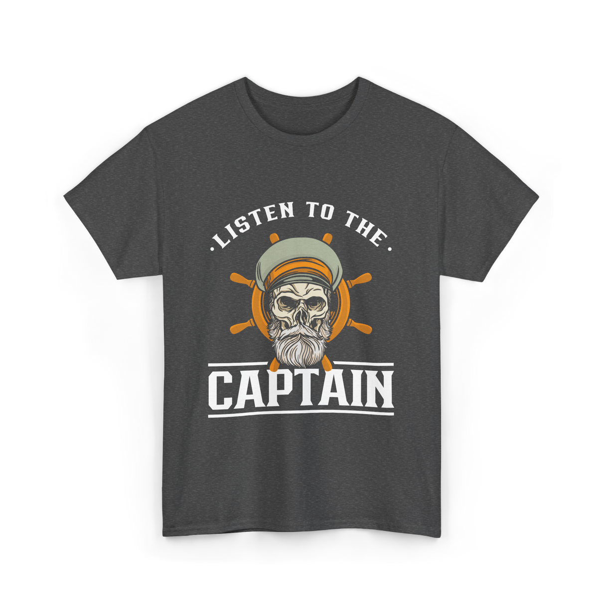 Listen To The Captain Nautical Adventure T-Shirt - Dark Heather