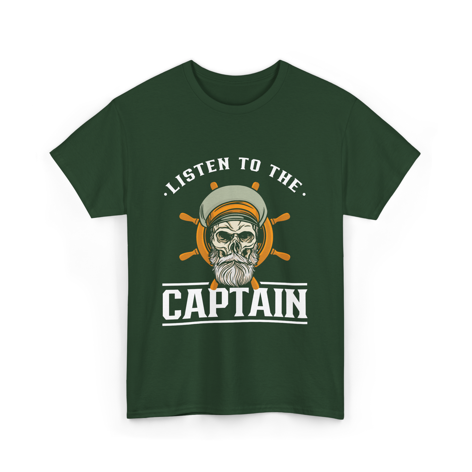 Listen To The Captain Nautical Adventure T-Shirt - Forest Green