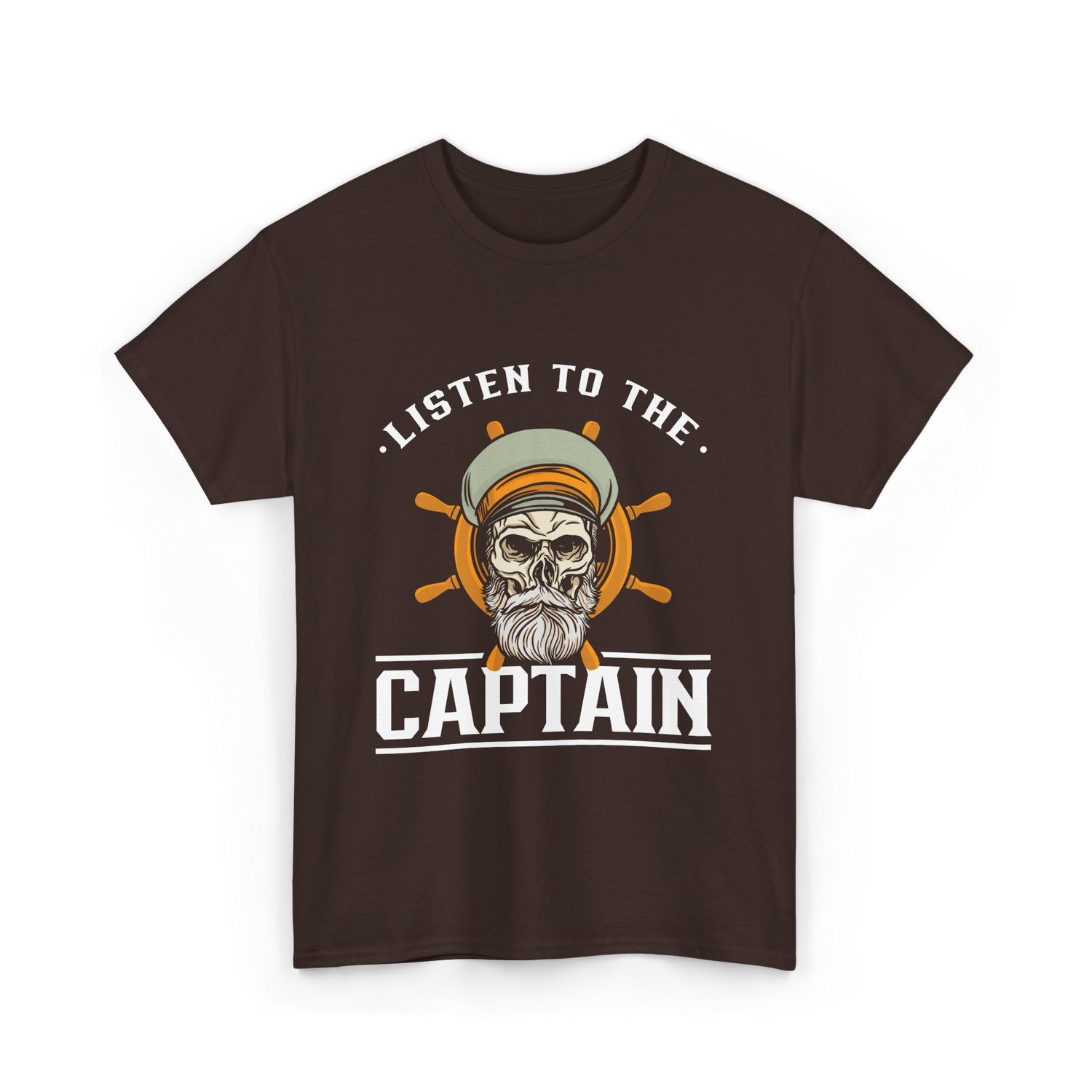 Listen To The Captain Nautical Adventure T-Shirt - Dark Chocolate