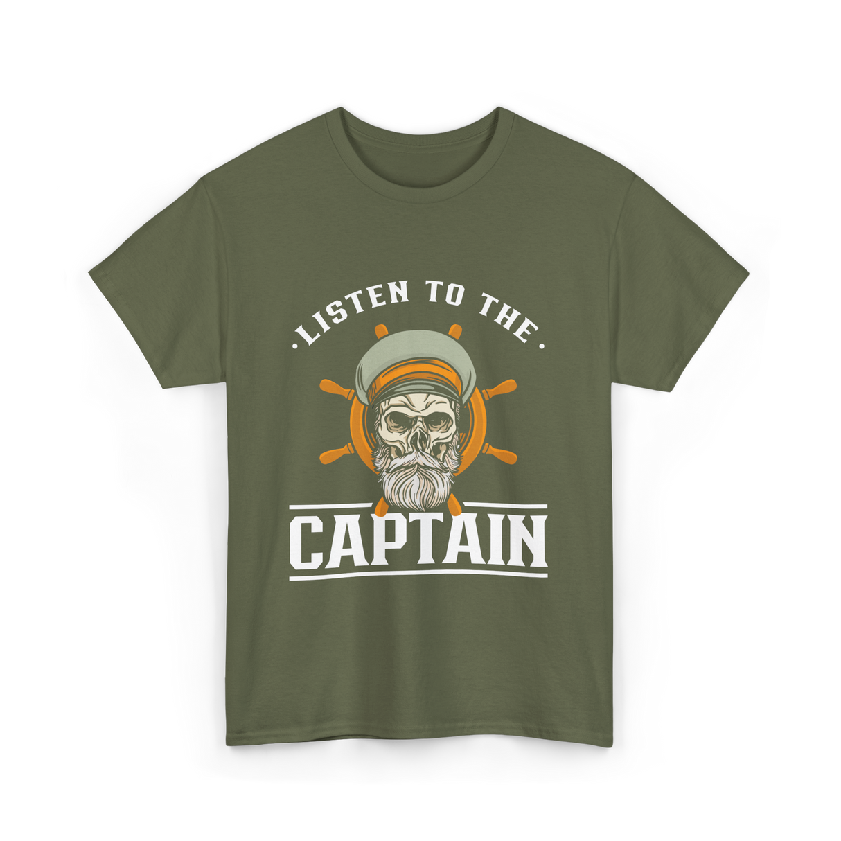 Listen To The Captain Nautical Adventure T-Shirt - Military Green