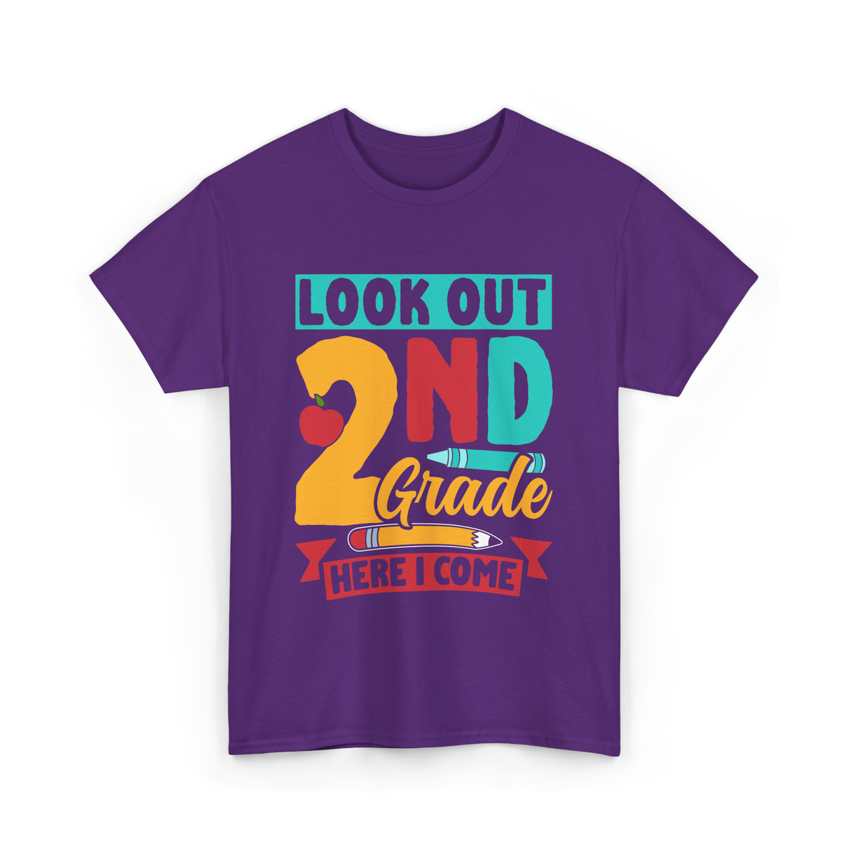Look Out 2Nd Grade School T-Shirt - Purple