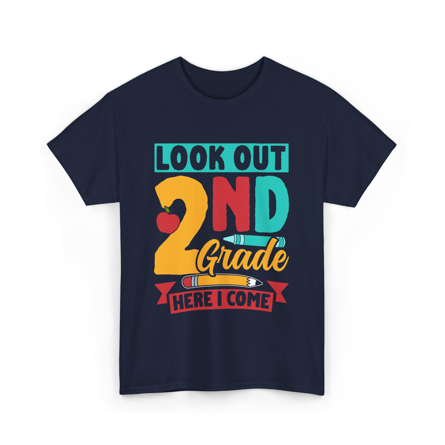 Look Out 2Nd Grade School T-Shirt - Navy