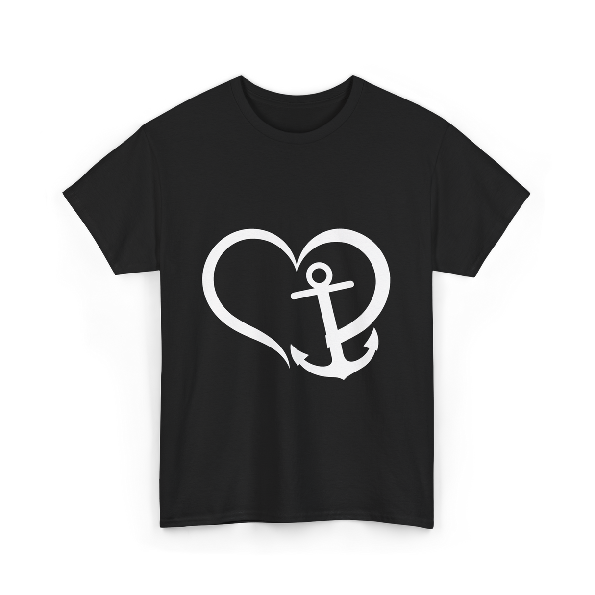 Love Anchor Nautical Sailing T-Shirt - Black