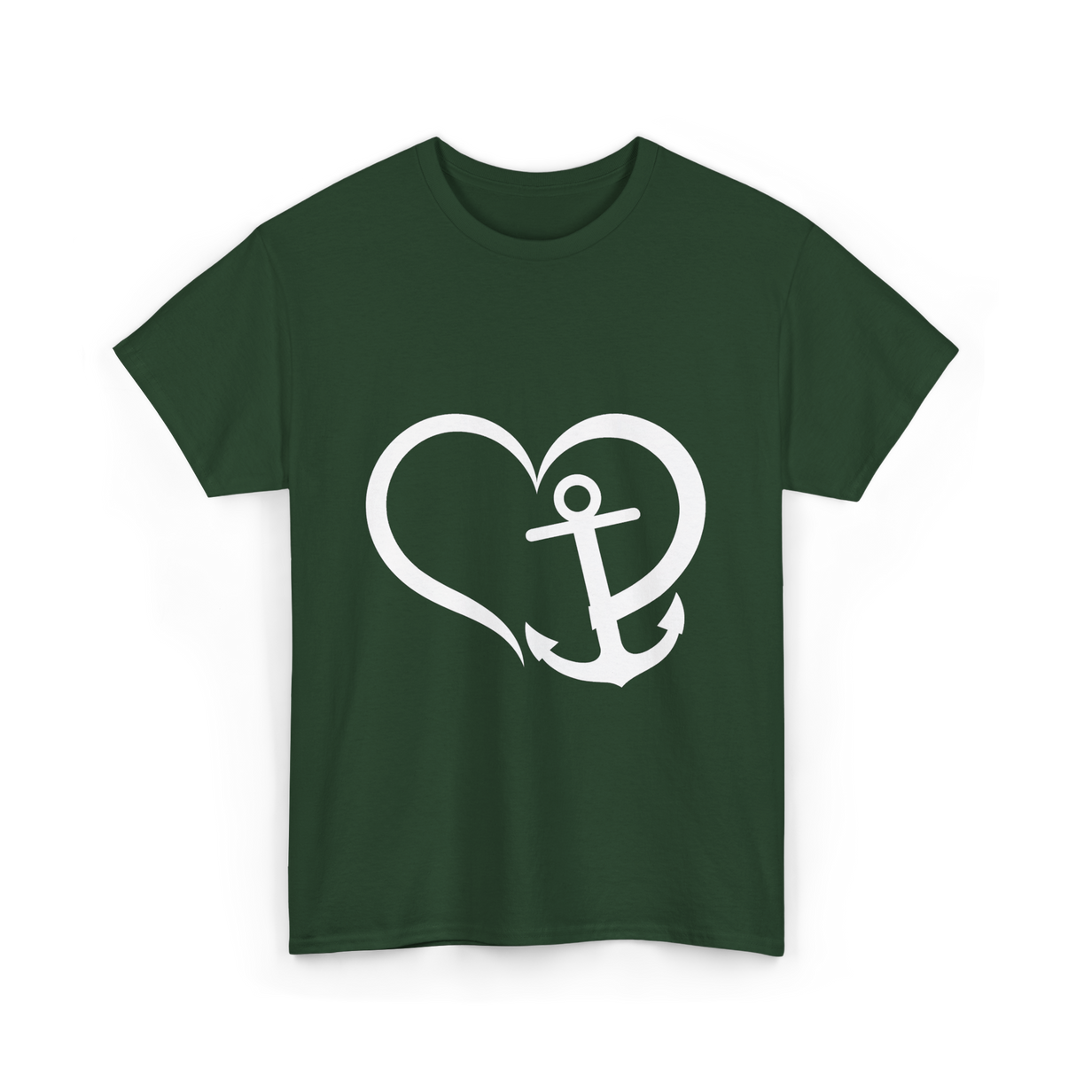 Love Anchor Nautical Sailing T-Shirt - Forest Green