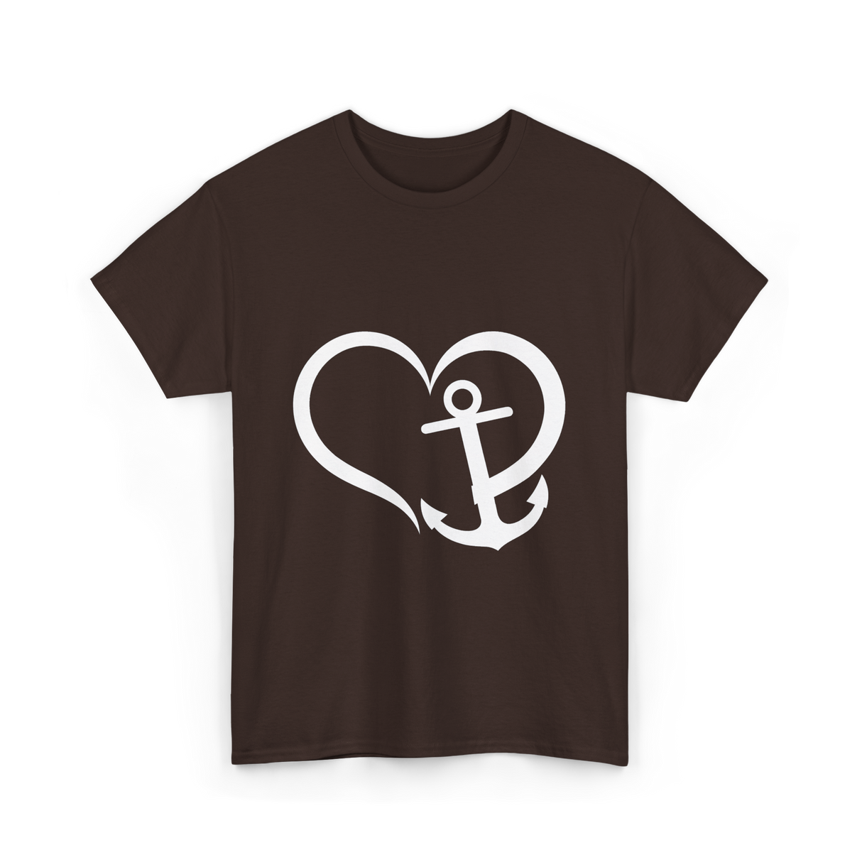 Love Anchor Nautical Sailing T-Shirt - Dark Chocolate