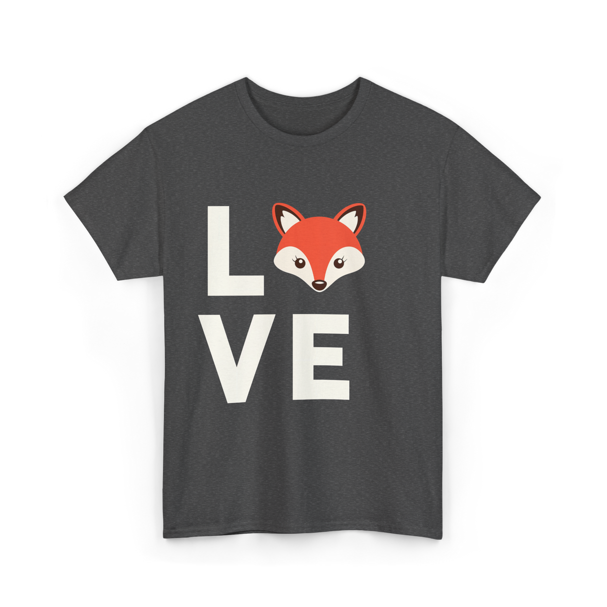 Love Fox Cute Fox T-Shirt - Dark Heather