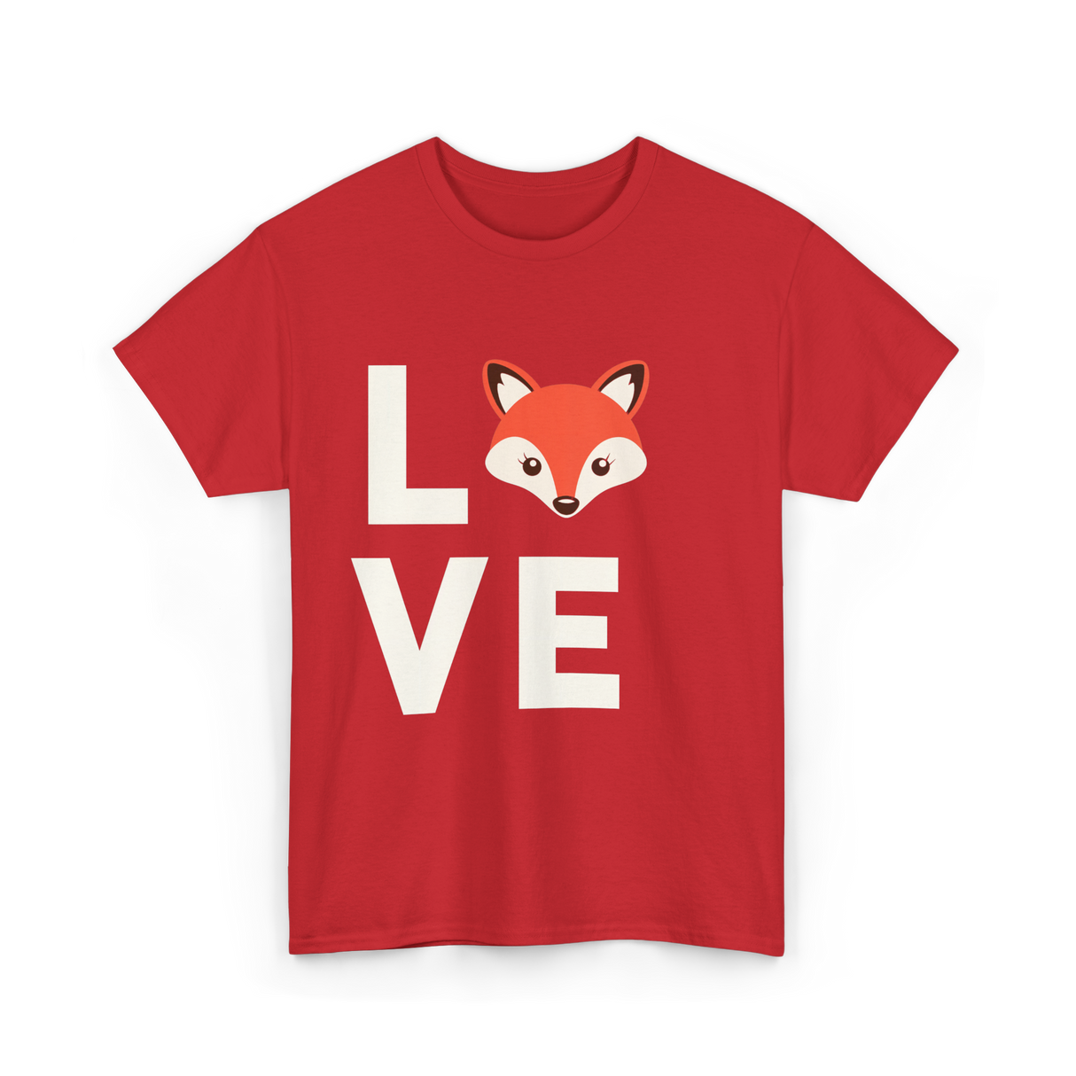 Love Fox Cute Fox T-Shirt - Red