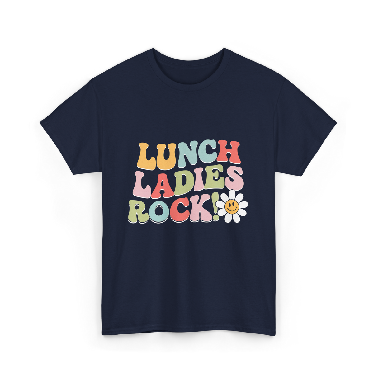 Lunch Ladies Rock Retro Cafeteria T-Shirt - Navy