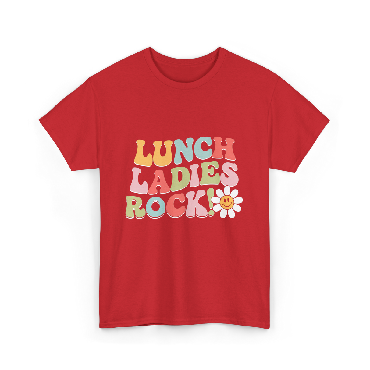 Lunch Ladies Rock Retro Cafeteria T-Shirt - Red