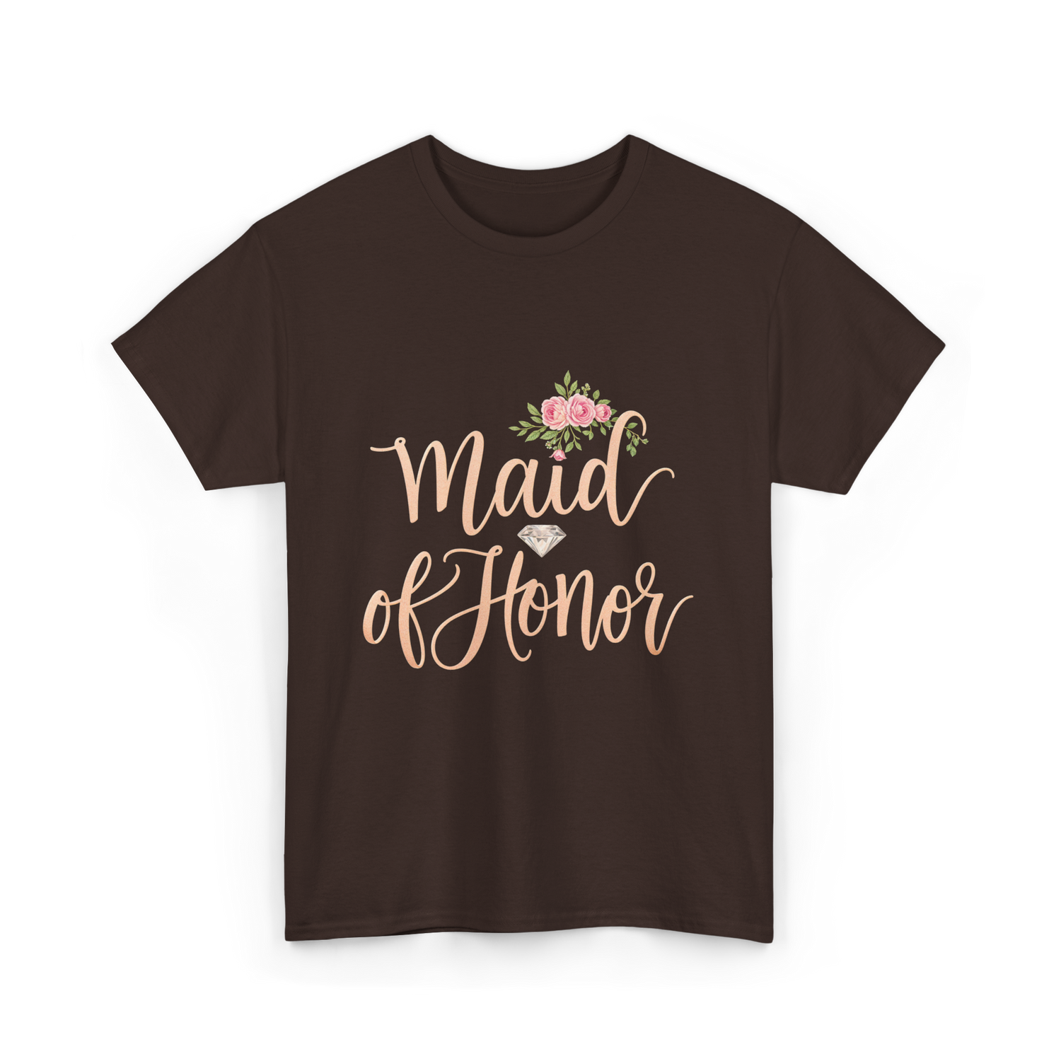 Maid of Honor Bridal Party T-Shirt - Dark Chocolate