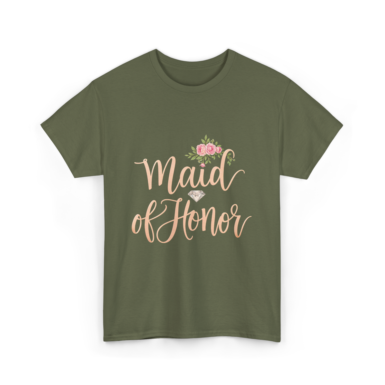 Maid of Honor Bridal Party T-Shirt - Military Green