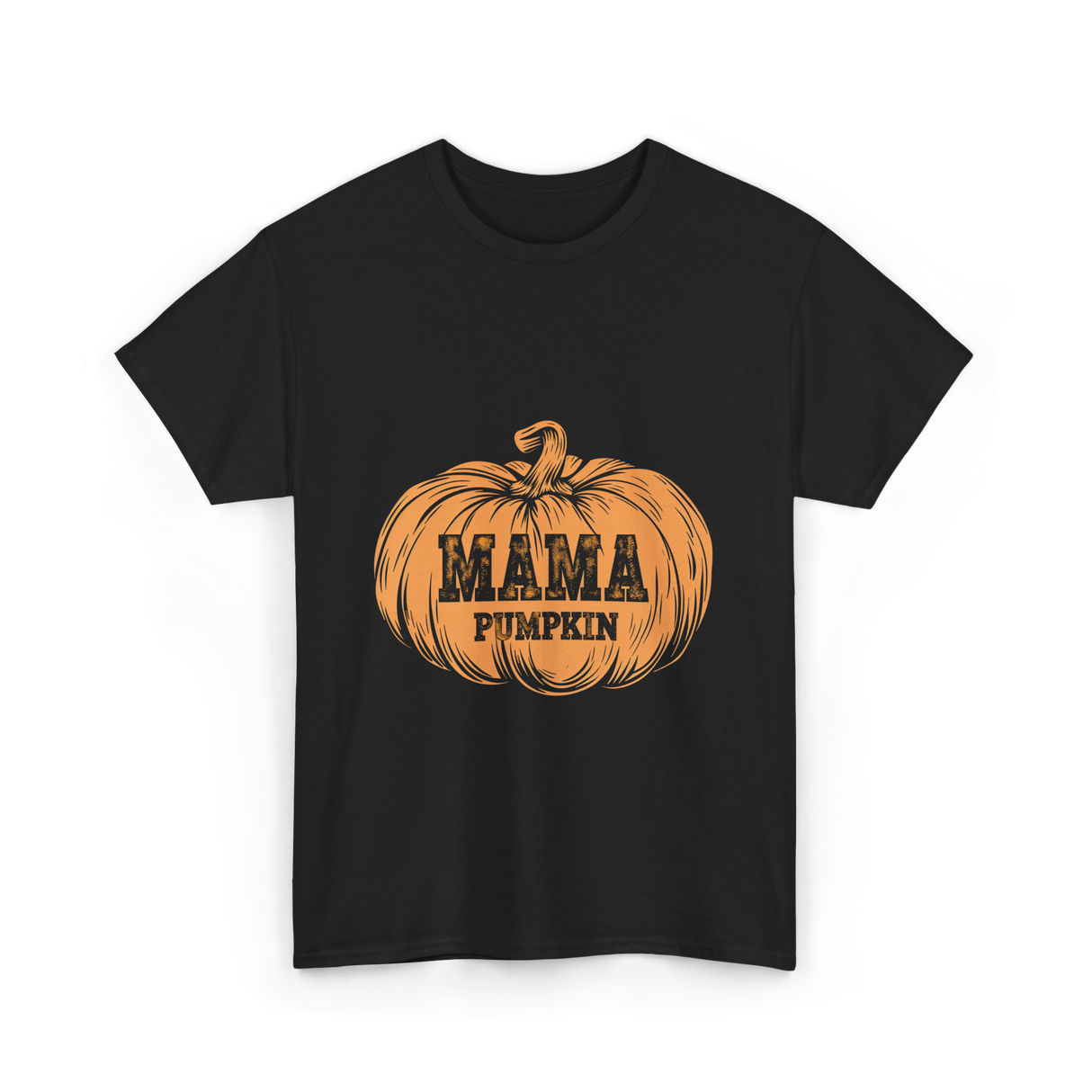 Mama Pumpkin Halloween Pumpkin T-Shirt - Black