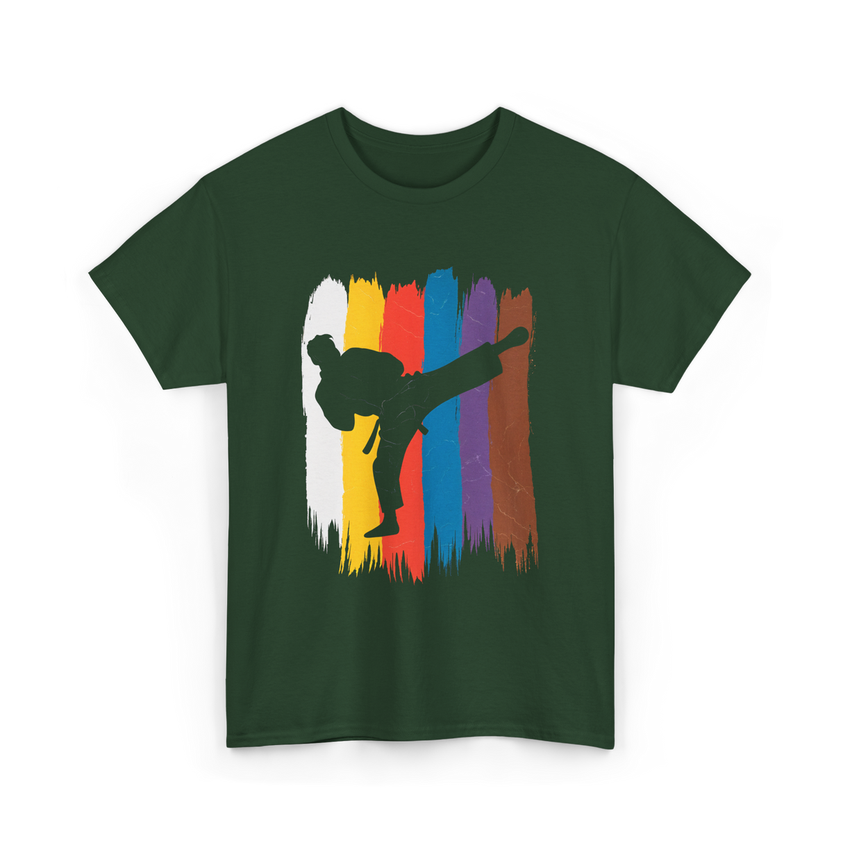 Martial Arts Kick Karate T-Shirt - Forest Green