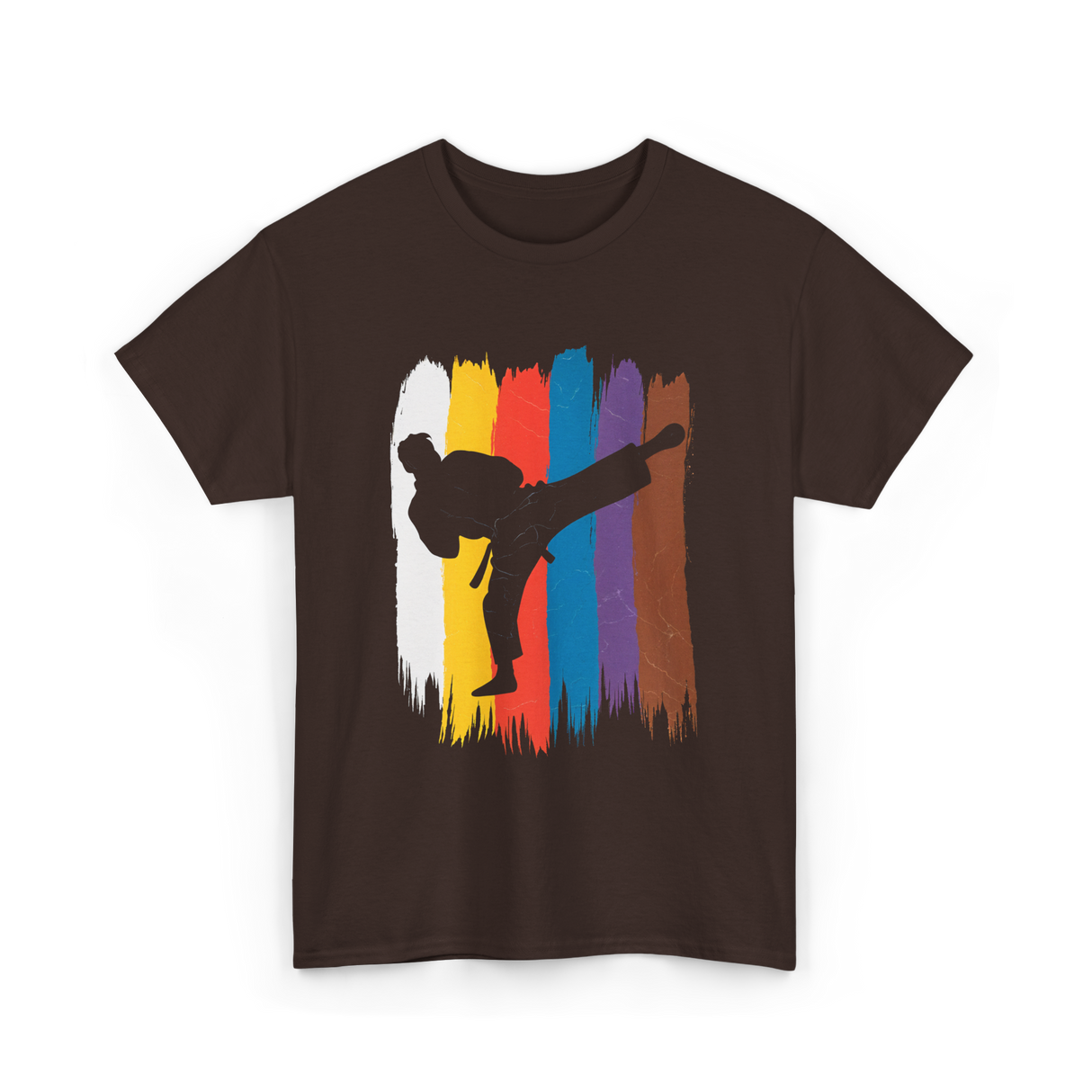 Martial Arts Kick Karate T-Shirt - Dark Chocolate
