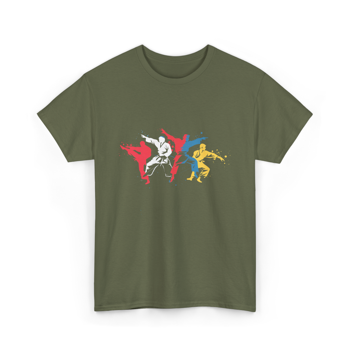 Martial Arts Silhouettes Karate T-Shirt - Military Green