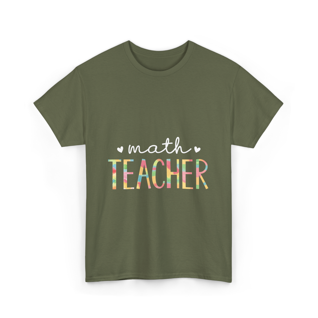 Math Teacher Cute Design T-Shirt - Military Green