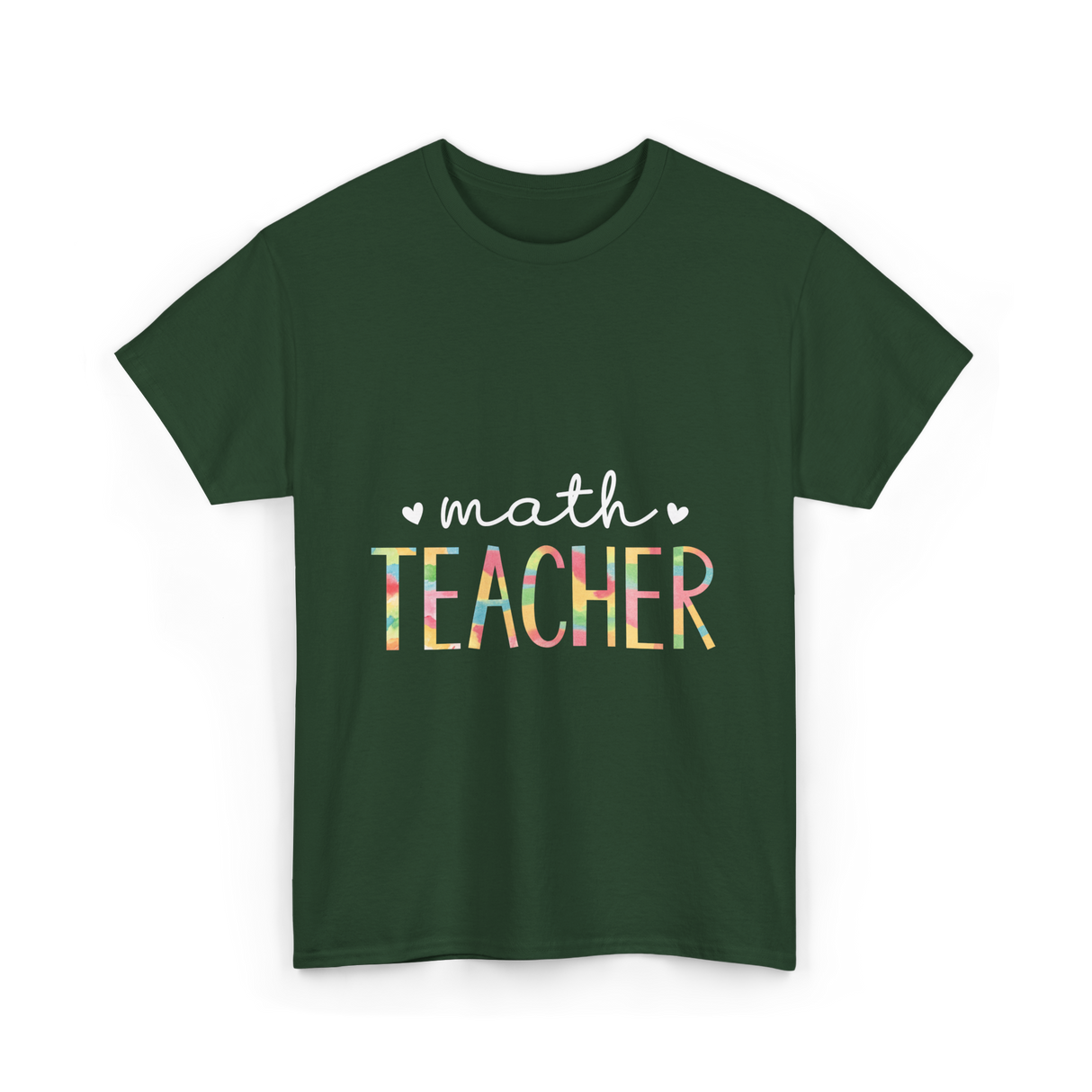Math Teacher Cute Design T-Shirt - Forest Green