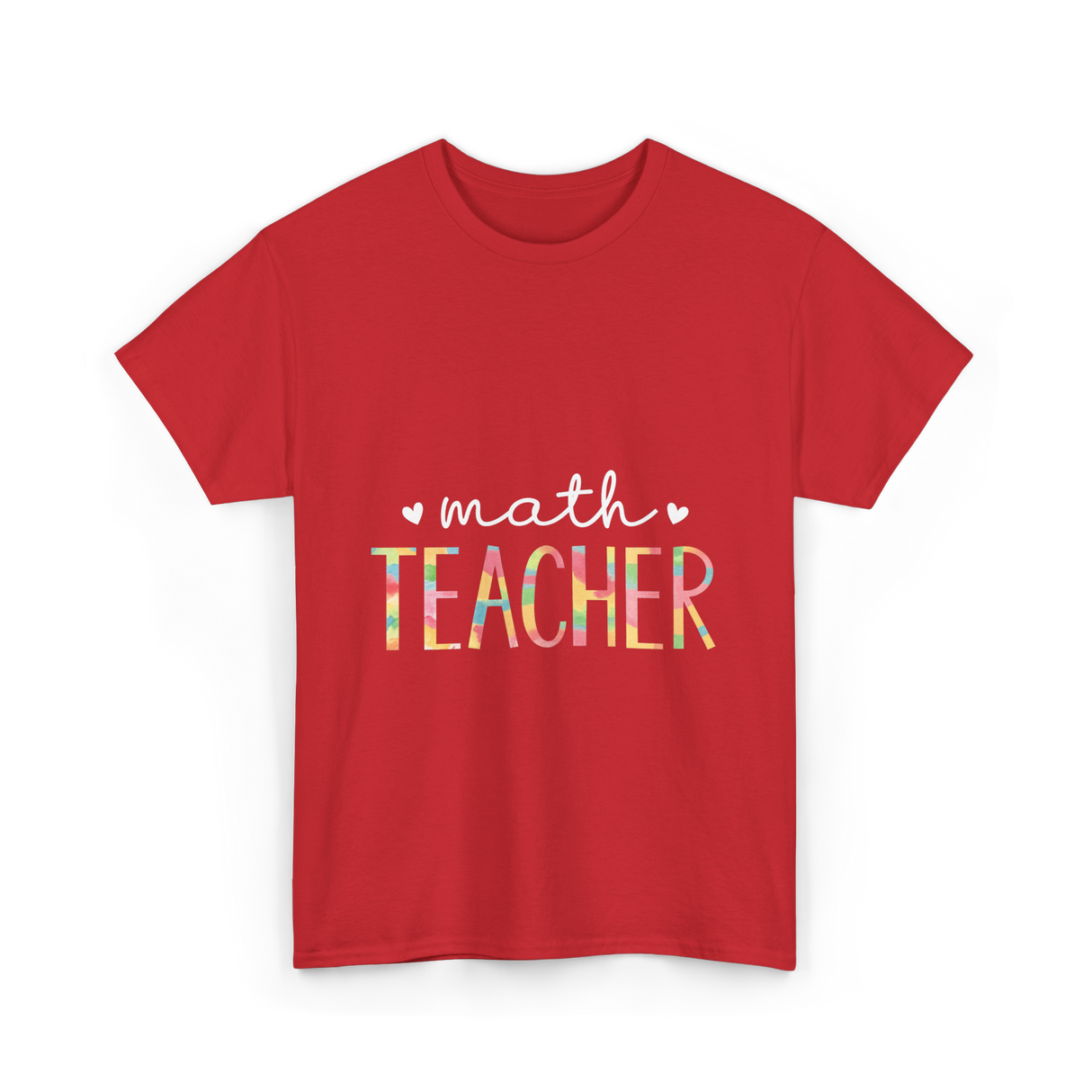 Math Teacher Cute Design T-Shirt - Red