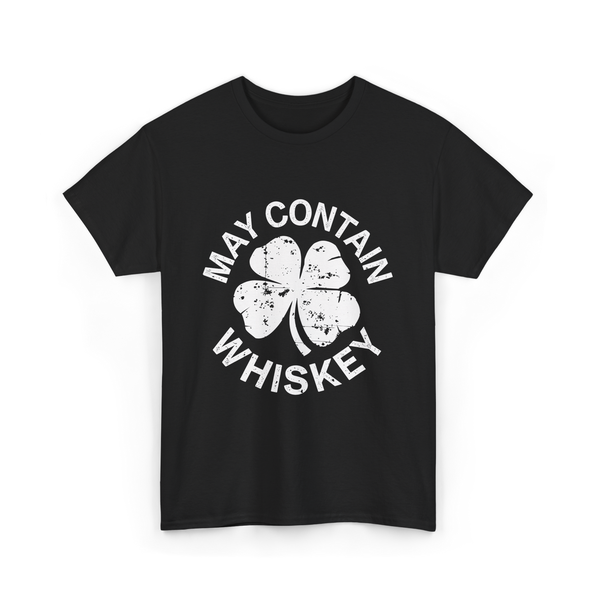 May Contain Whiskey Shamrock T-Shirt - Black