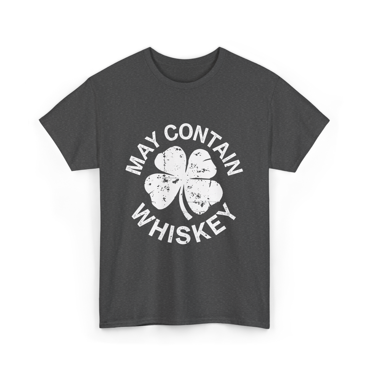 May Contain Whiskey Shamrock T-Shirt - Dark Heather