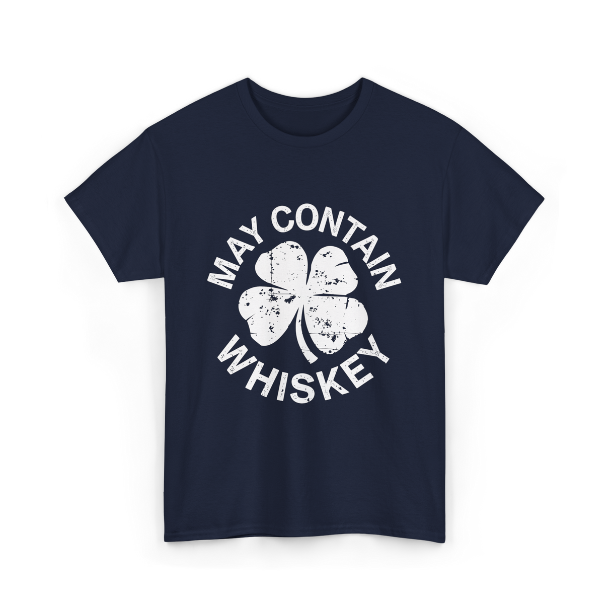 May Contain Whiskey Shamrock T-Shirt - Navy
