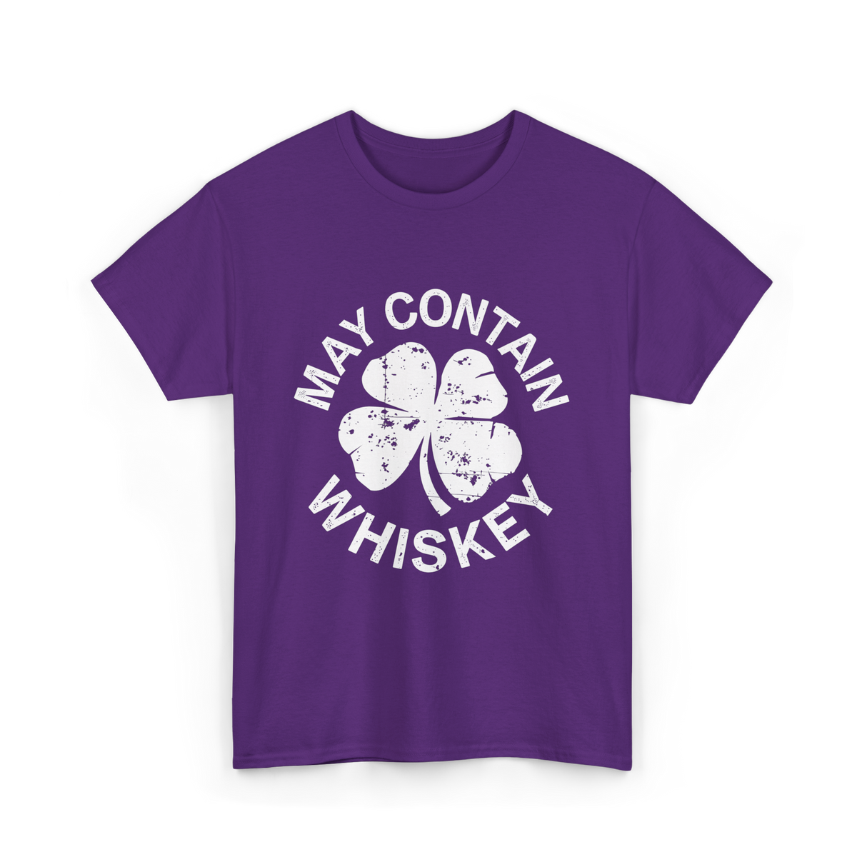 May Contain Whiskey Shamrock T-Shirt - Purple