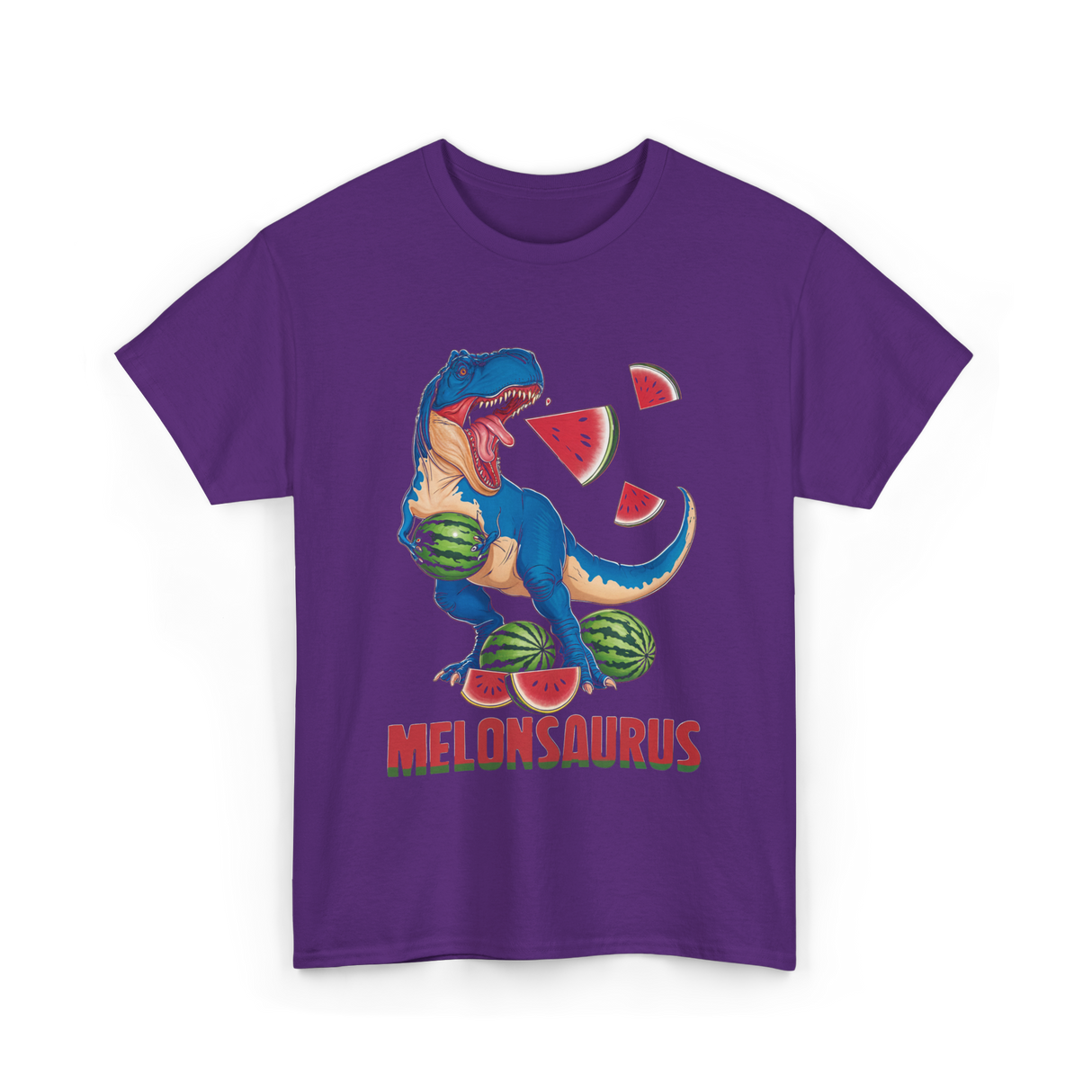 Melonsaurus Watermelon Dinosaur T-Shirt - Purple