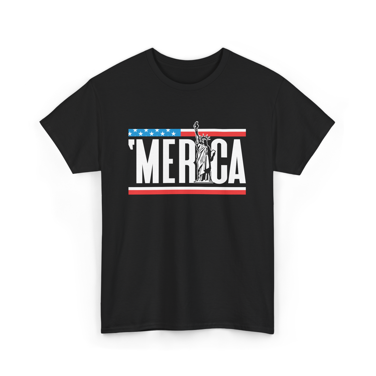 'Merica America Patriotism T-Shirt - Black