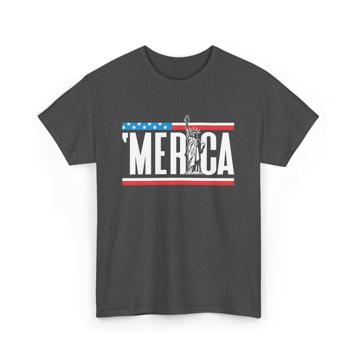 'Merica America Patriotism T-Shirt - Dark Heather