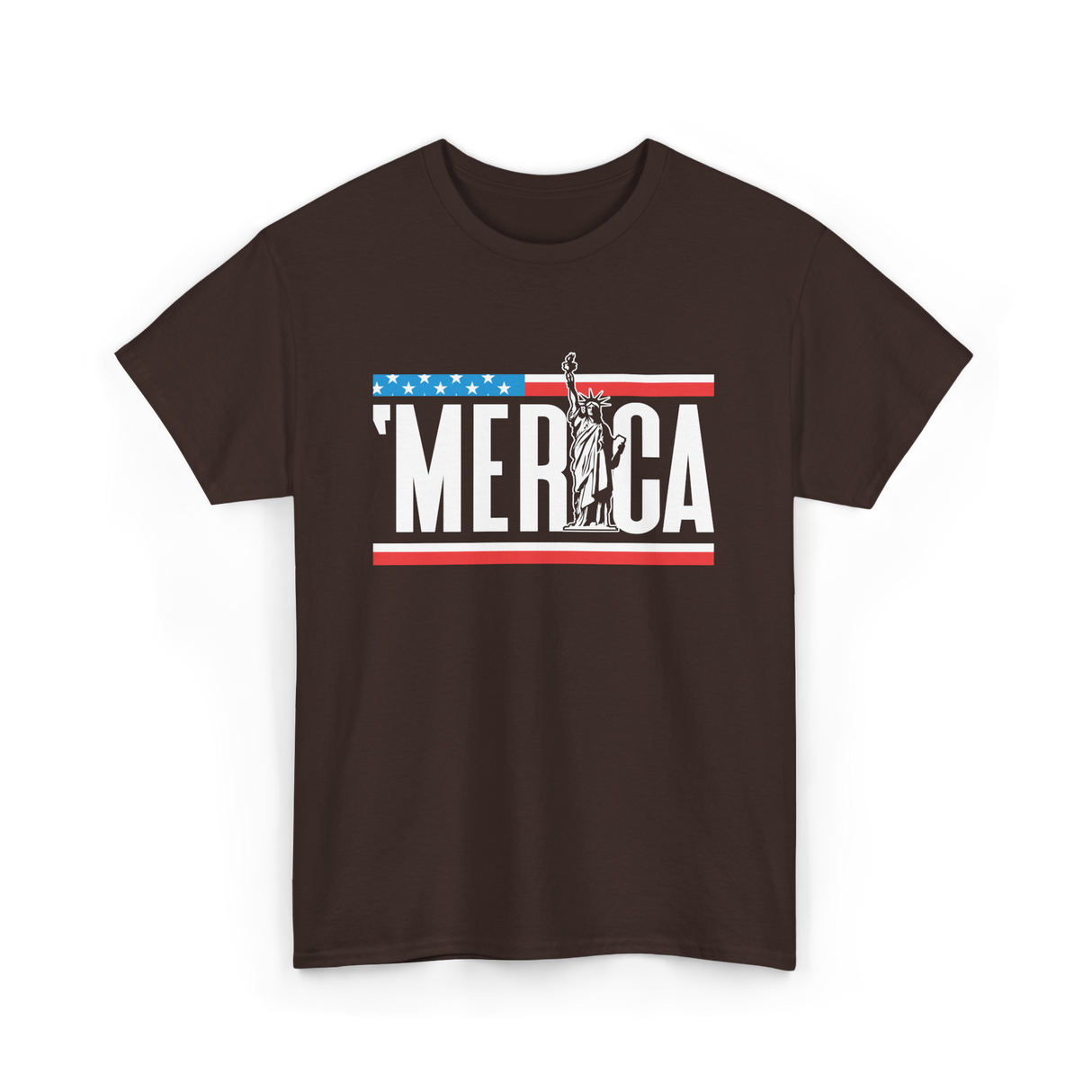 'Merica America Patriotism T-Shirt - Dark Chocolate