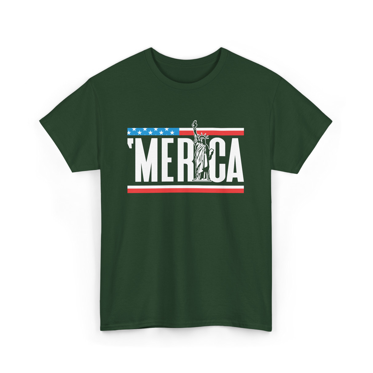 'Merica America Patriotism T-Shirt - Forest Green