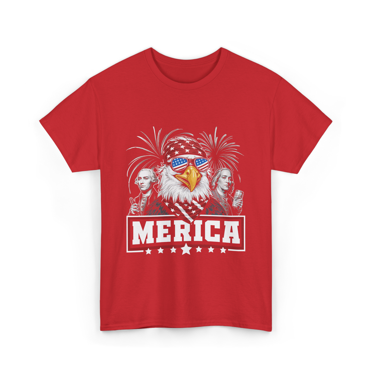 Merica Patriotic America Eagle T-Shirt - Red