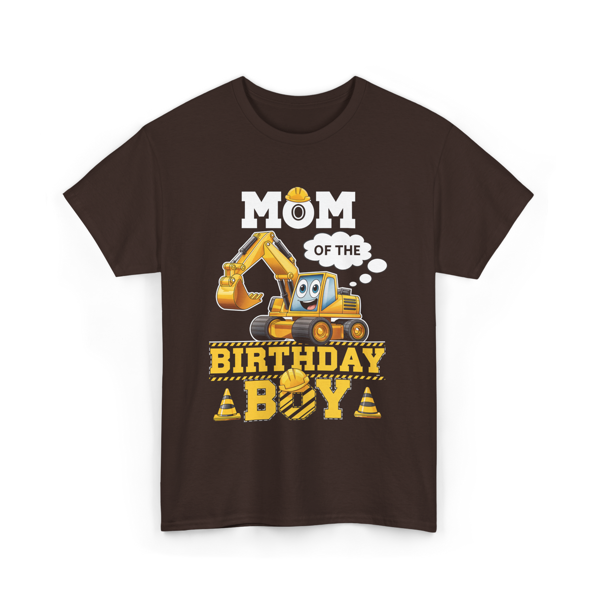 Mom Of The Birthday Boy Party T-Shirt - Dark Chocolate