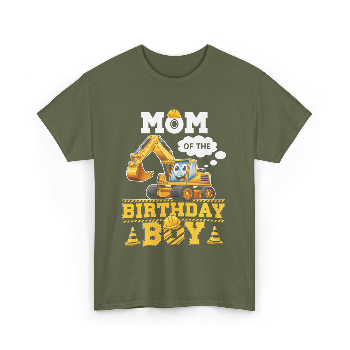 Mom Of The Birthday Boy Party T-Shirt - Military Green