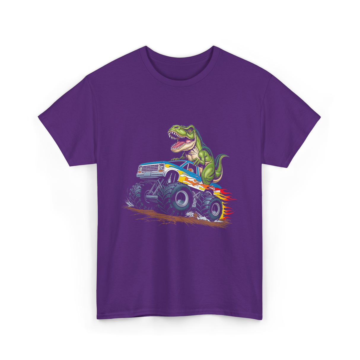 Monster Truck Dinosaur Monster Truck T-Shirt - Purple