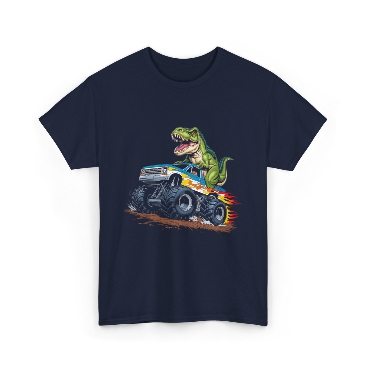 Monster Truck Dinosaur Monster Truck T-Shirt - Navy