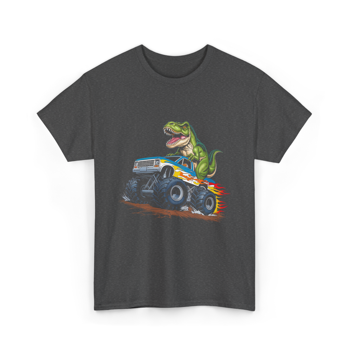 Monster Truck Dinosaur Monster Truck T-Shirt - Dark Heather