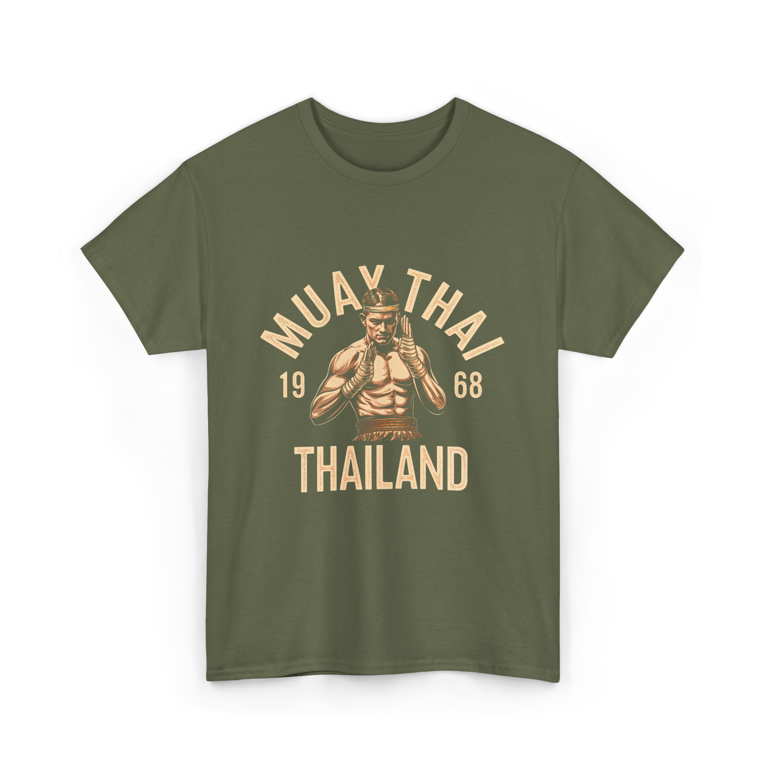 Muay Thai Thailand Fighter T-Shirt - Military Green