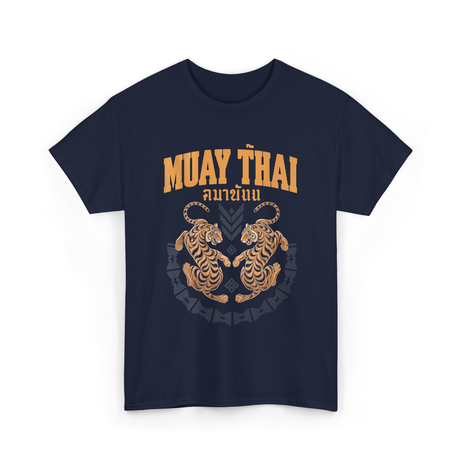 Muay Thai Twin Tigers Martial Arts T-Shirt - Navy