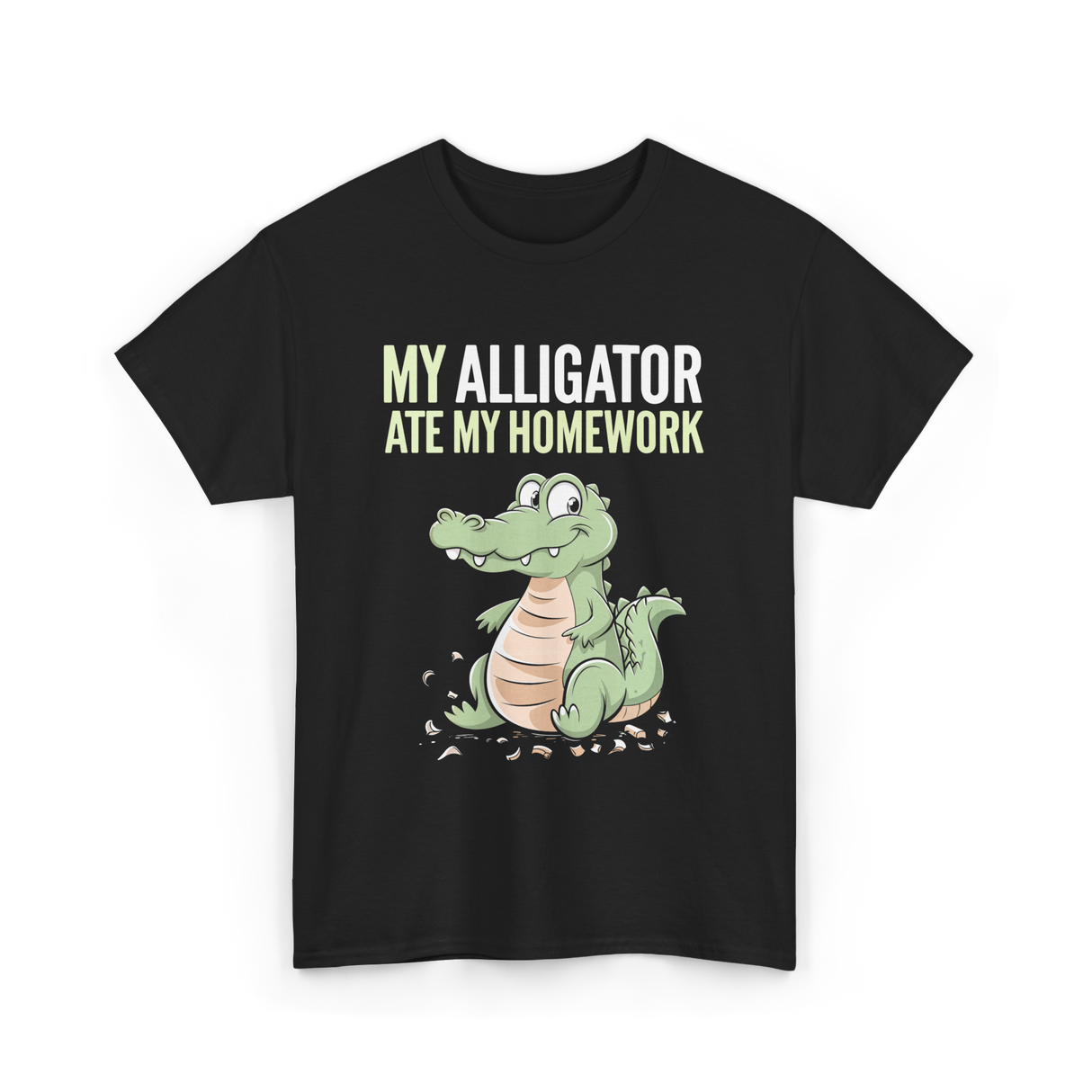 My Alligator Ate Homework Alligator T-Shirt - Black