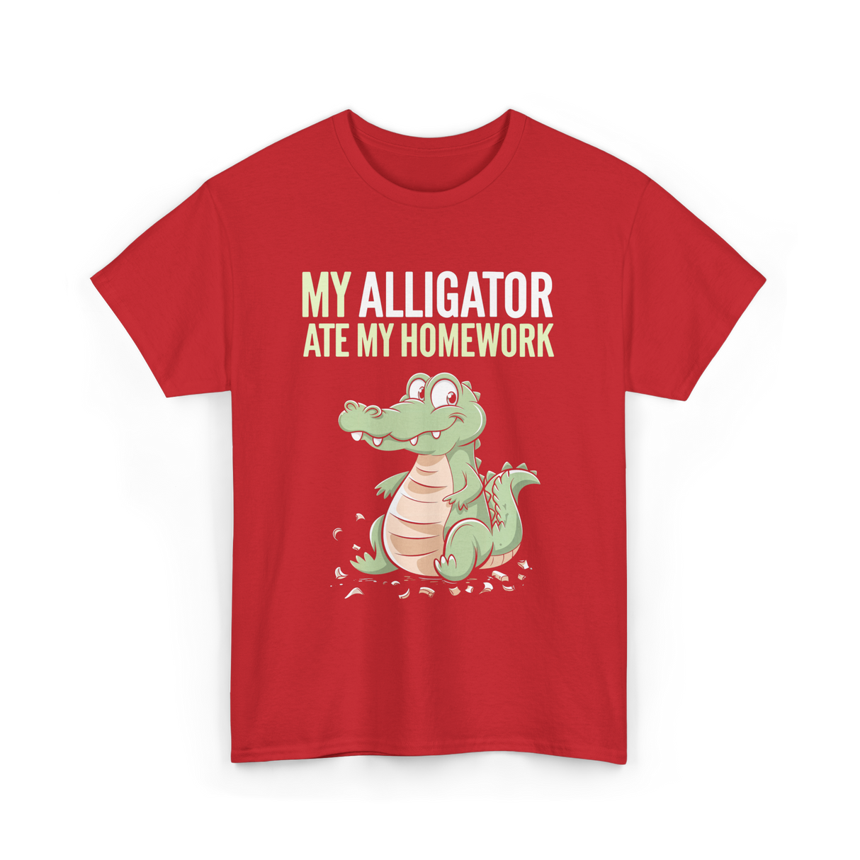 My Alligator Ate Homework Alligator T-Shirt - Red