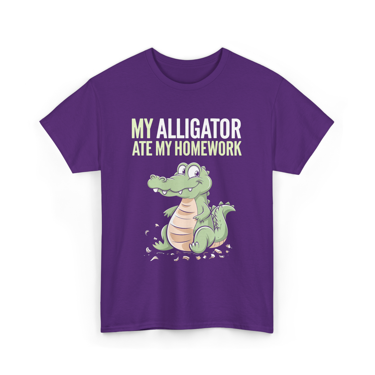 My Alligator Ate Homework Alligator T-Shirt - Purple