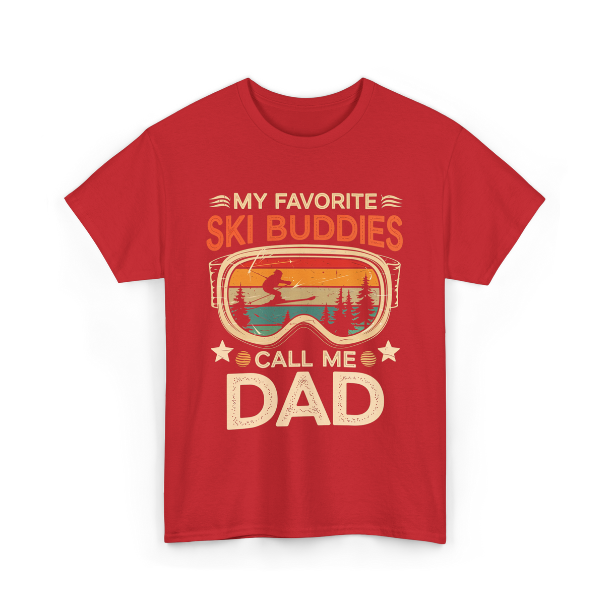 My Favorite Ski Buddies Dad T-Shirt - Red