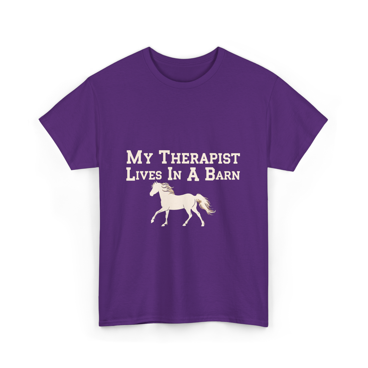 My Therapist Lives Horse Barn T-Shirt - Purple