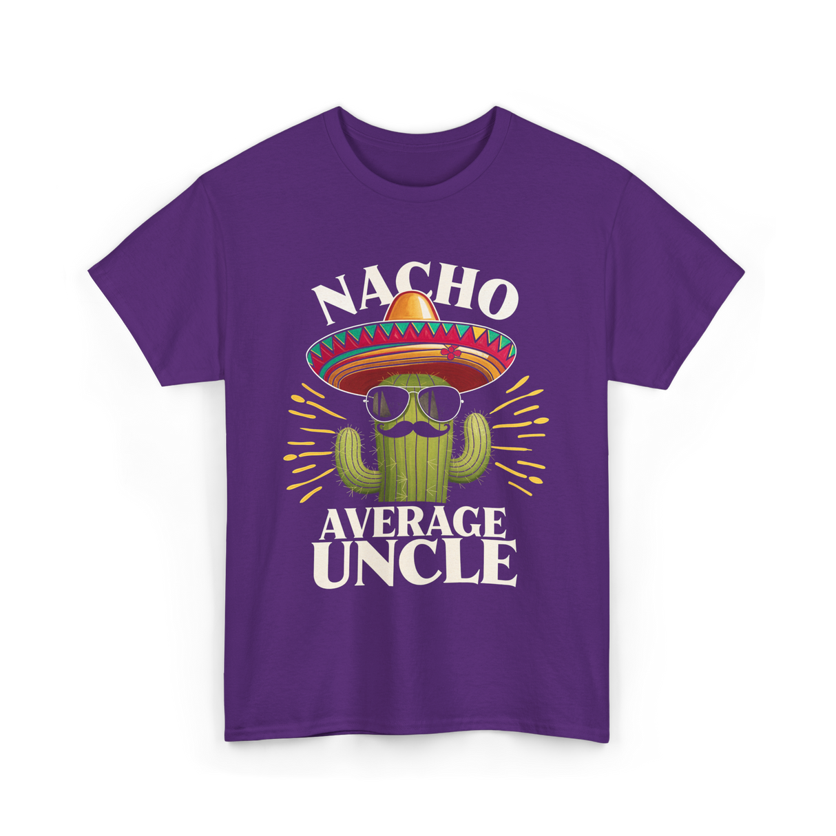 Nacho Average Uncle Cactus T-Shirt - Purple