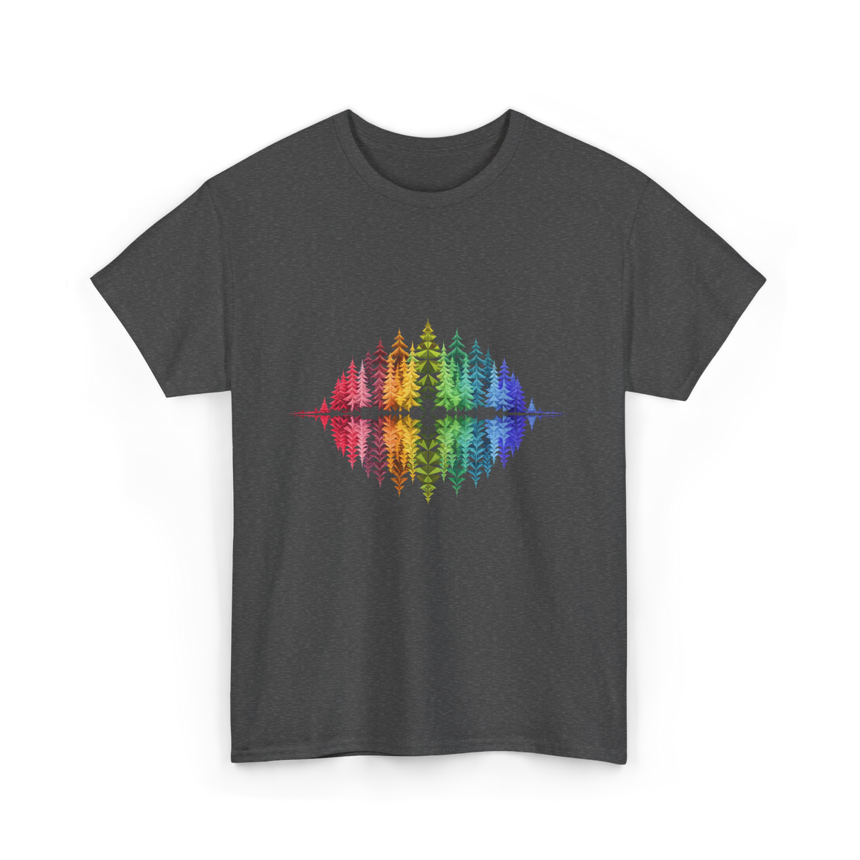 Nature Reflection Trees Forest Wildlife T-Shirt - Dark Heather