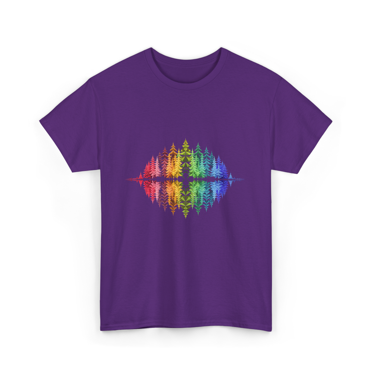 Nature Reflection Trees Forest Wildlife T-Shirt - Purple
