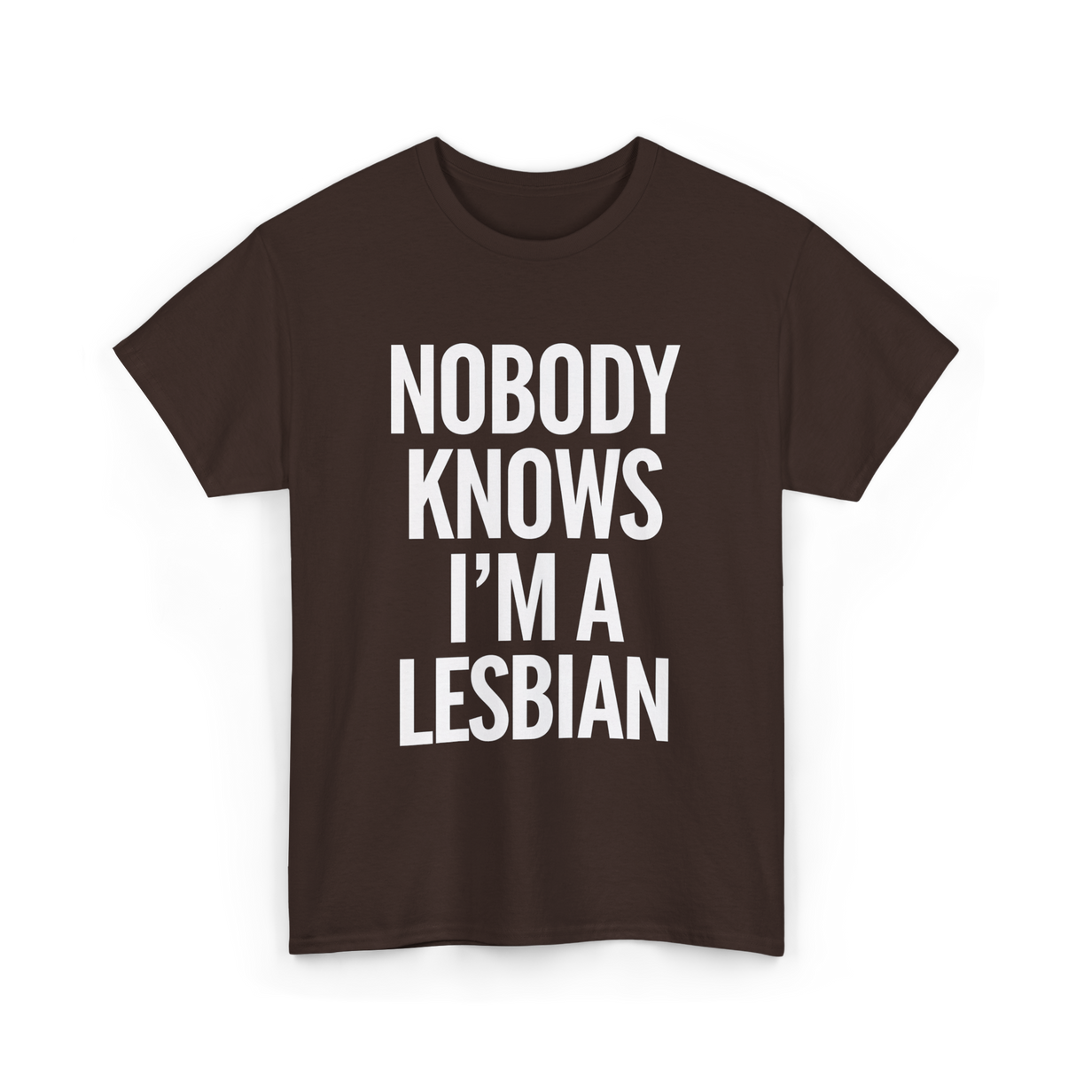 Nobody Knows I'm a Lesbian T-Shirt - Dark Chocolate